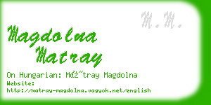 magdolna matray business card